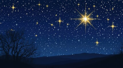 Fototapeta premium Starry Night Sky Design with Twinkling Lights and Golden Accents Background. A Captivating and Luxurious Aesthetic for Creative Projects.