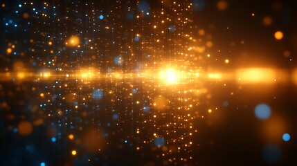 Fototapeta premium Abstract Orange and Blue Light Grid Pattern