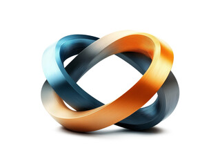 3D logo design in wedding ring shape, modern style, isolate on white background