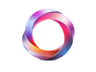 3D logo design in wedding ring shape, modern style, isolate on white background