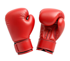 Red boxing gloves mockup, front and back view, isolated background