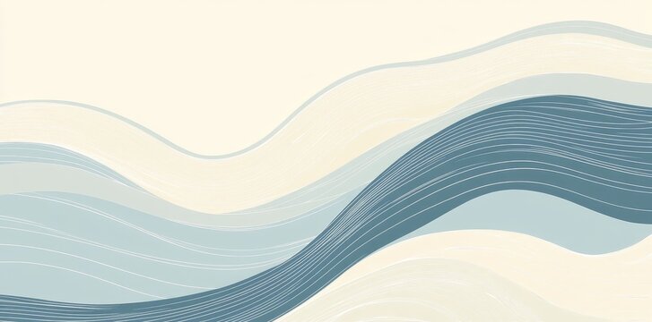 Abstract blue and beige wave background. - Powered by Adobe