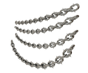 Security Measures: A visual representation of security measures, with sharp-tipped chains symbolizing protection.