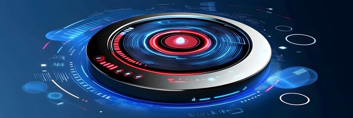 Futuristic Tech HUD Interface Shows Data Efficiently