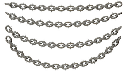 Security Chains: A series of chains with sharp tips, symbolizing security and protection.