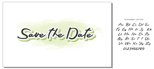 SAVE THE DATE LETTERING. WEDDING LETTERING. VECTOR BRUSH HAND LETTERING. WEDDING TYPOGRAPHY PHRASE. TYPE TEXT ART WORDS