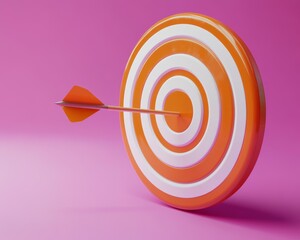 Orange and White Dart Target Bullseye