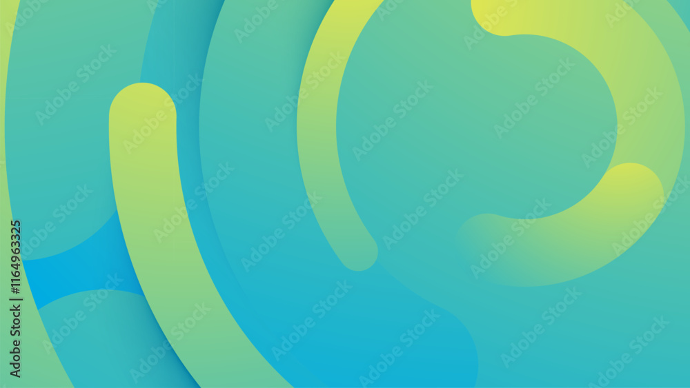 Poster abstract geometric background gradient circles shape composition design vector