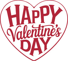 happy valentine's day text design vector art illustration