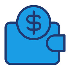 Wallet Blue Color Icon