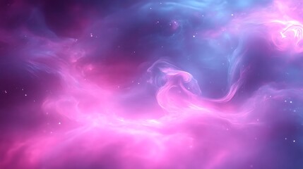 Abstract Nebula Pink Purple Cosmic Cloudscape
