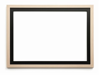 Isolated Wooden Frame on a White Background Suitable for Various Creative Applications and Displaying Artwork or Photography