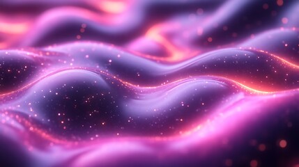 Obraz premium Abstract Pink Waves with Glittering Lights