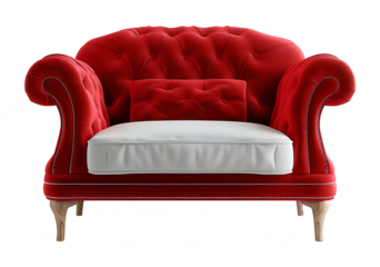 Furniture armchair red white background. high resolution PNG file