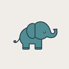 Vector drawn elephant icon.