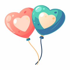 Valentine's day celebration with heart balloons festive atmosphere colorful decor romantic concept