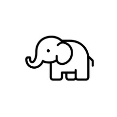 Vector drawn elephant icon.