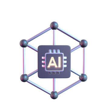 recommend clip art: AI Artificial Intelligence Network 3D Icon Design