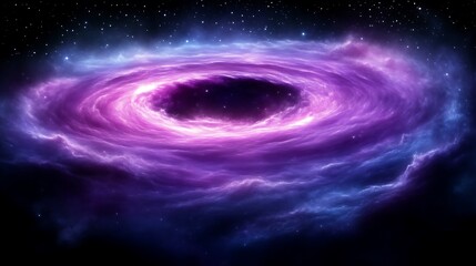 Obraz premium Cosmic Nebula Swirling Purple and Blue Hues in Space
