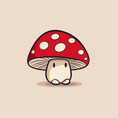 simple chestnut mushroom food restaurant logo vector illustration template design