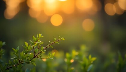 Golden Hour Serenity: A Branch of New Life