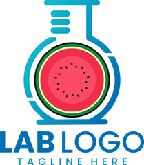 Creative logo combining lab and watermelon for fresh, innovative branding