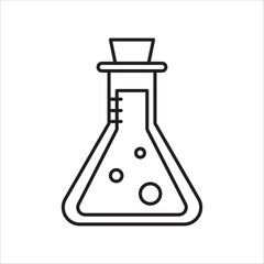 Erlenmeyer flask icon outline vector