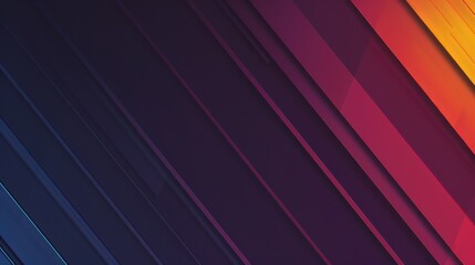 Fototapeta premium A vibrant abstract design featuring diagonal lines in shades of purple, orange, and blue.