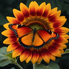 Monarch Butterfly on a Sunflower