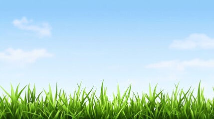 Fototapeta premium A clear sky above lush green grass, creating a serene and natural landscape.