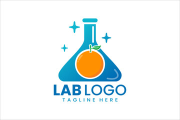 Creative logo combining lab and orange for fresh, vibrant, and innovative branding