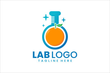 Creative logo combining lab and orange for fresh, vibrant, and innovative branding