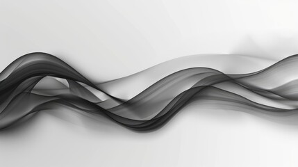 Fototapeta premium Abstract black wave design on a light background, conveying motion and fluidity.