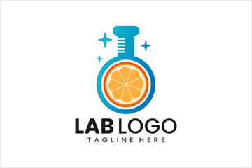 Creative logo combining lab and orange for fresh, vibrant, and innovative branding