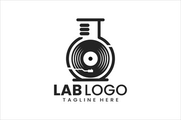 Unique lab and karaoke logo, ideal for music studios, karaoke bars, and creative branding