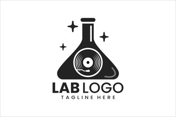 Unique lab and karaoke logo, ideal for music studios, karaoke bars, and creative branding