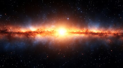 Cosmic Galaxy Center Bright Nebula Stellar Dust Clouds