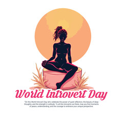 World Introvert Day on January 2nd social media post banner template