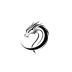 simple line dragon fire gaming mascot logo isolate 