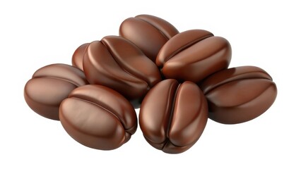 A pile of shiny, dark brown coffee beans showcasing their rich texture and natural sheen.