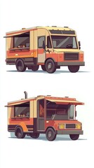 Obraz premium Colorful Food Truck Illustration - Mobile Restaurant Design