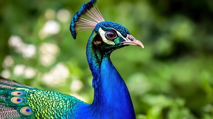 Magnificent Peacock Displaying Vibrant Colors in Natural Habitat