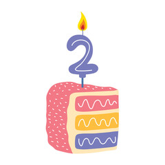 birthday cake candle number two