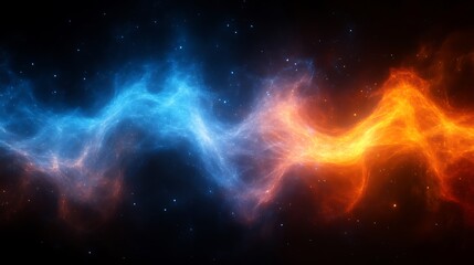 Celestial Nebula Fire and Ice Cosmic Dance