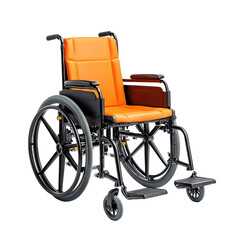 Fototapeta premium Modern Ergonomic Orange and Black Wheelchair Design