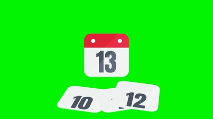 Animated calendar green screen simple icon element asset visual 