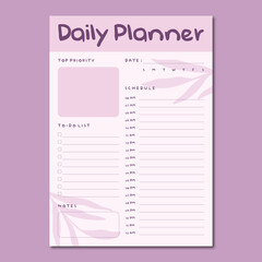 Daily planner vector template