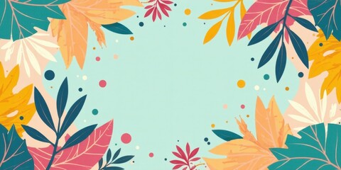 Vibrant Tropical Foliage Frame for Summer Designs and Projects