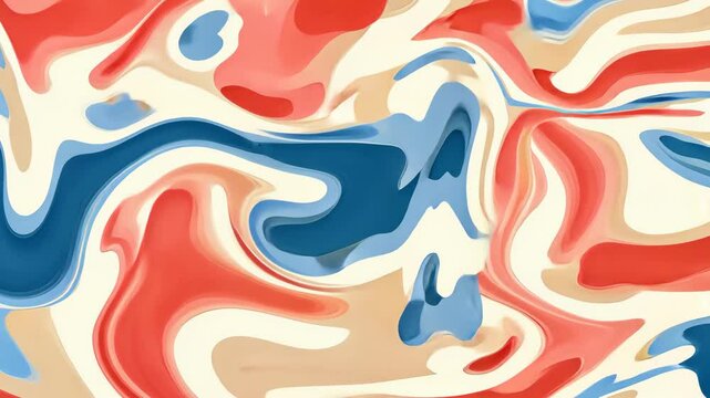 Colorful abstract design features hidden skull in swirling patterns and shapes