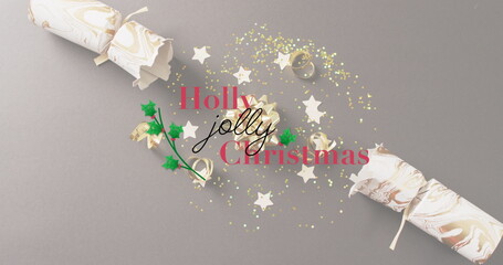 Image of christmas greetings text over christmas decorations © vectorfusionart